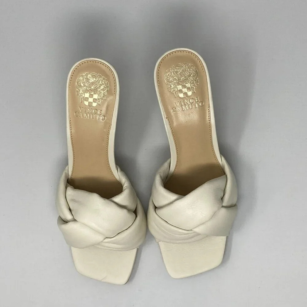 Vince Camuto Ivory Puffy Mules 8